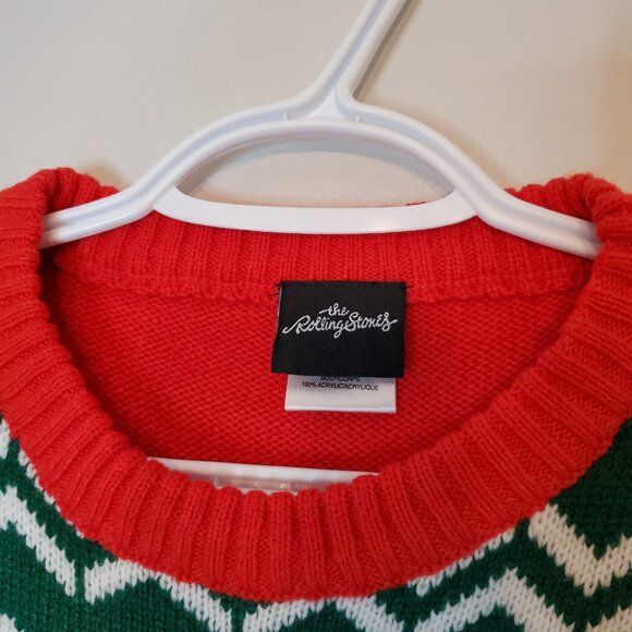 The Rolling Stones Ugly Christmas Sweater Knit Sweater Red Size S - Picture 4 of 5